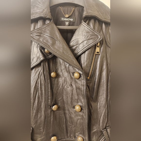 Bebe Women's Black Leather Jacket - Picture 7 of 10